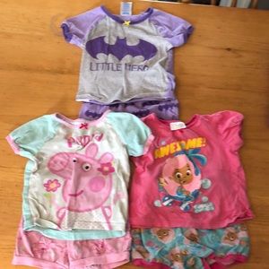 3 matching sets of short pjs